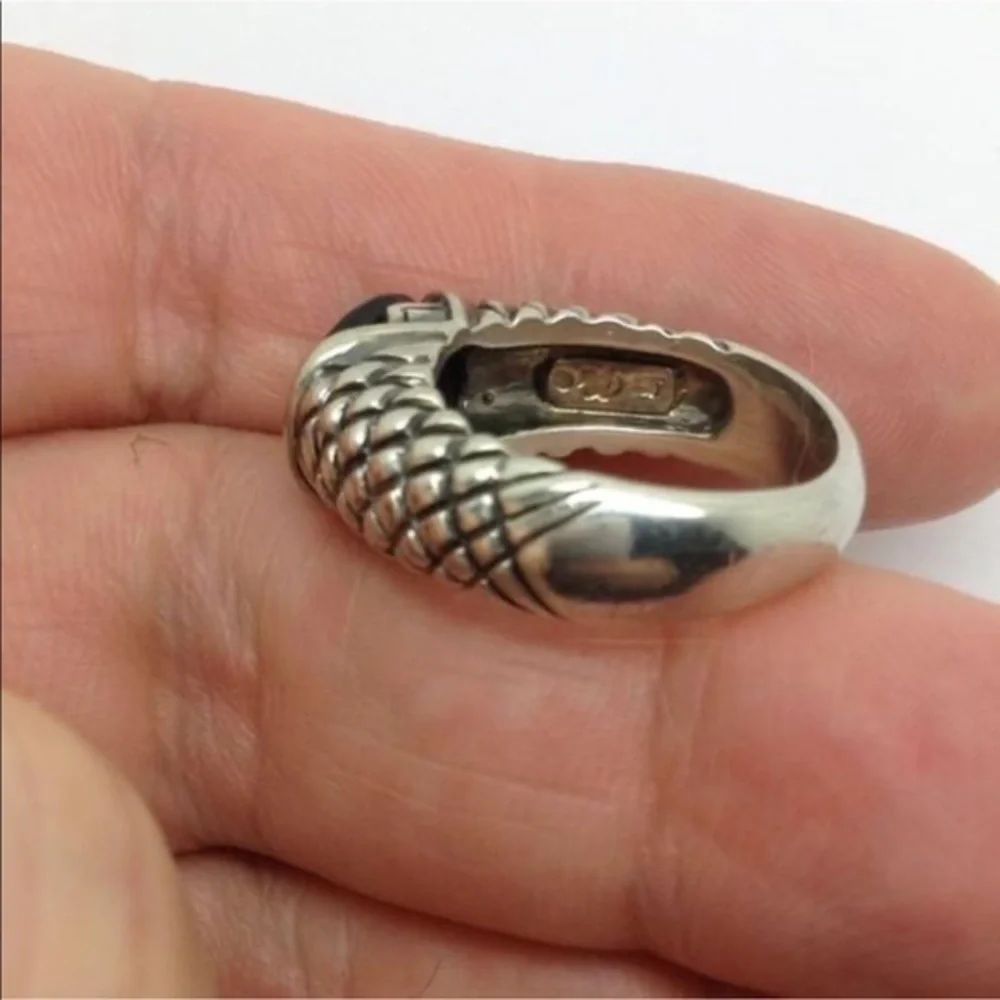Smoky quartz sterling silver Designer ring size 5.25